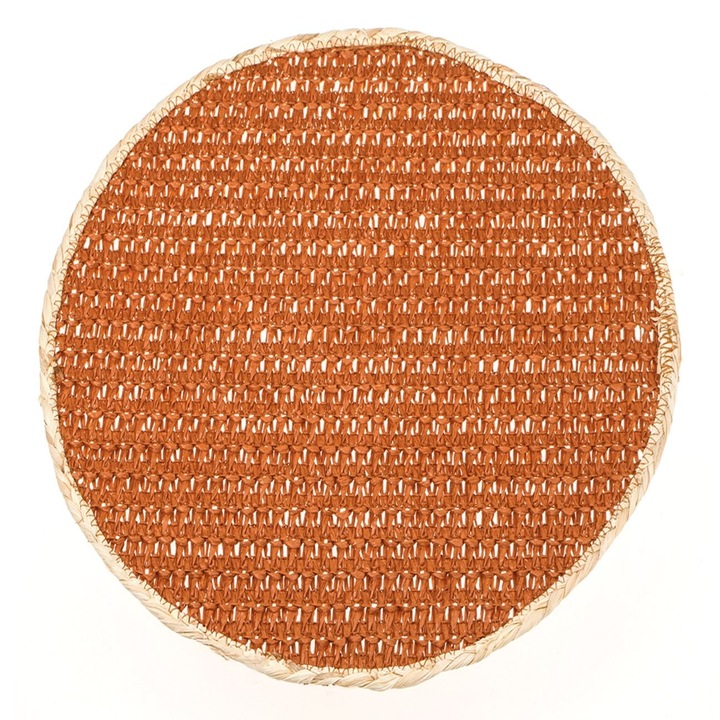 Suport farfurie rotund cu model impletit portocaliu ø38cm