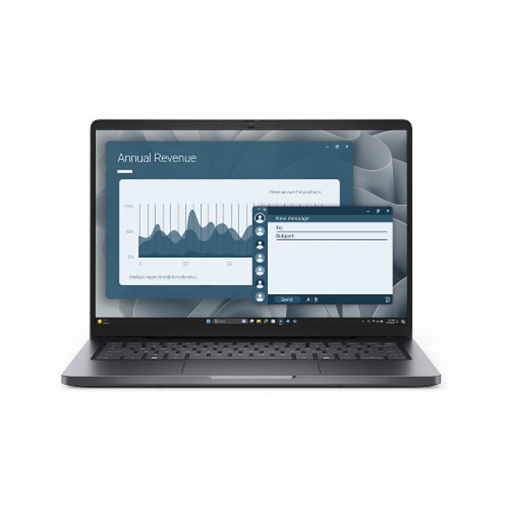Dell Pro 14"-os laptop, AMD Ryzen 5 220 processzorral, 16 GB RAM-mal, 512 GB SSD-vel, 14.0" FHD+ felbontással, fekete
