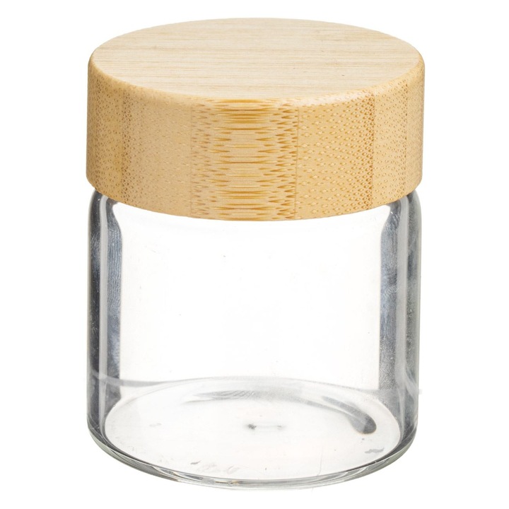 Borcan din Sticla cu Capac de Bambus 60ml