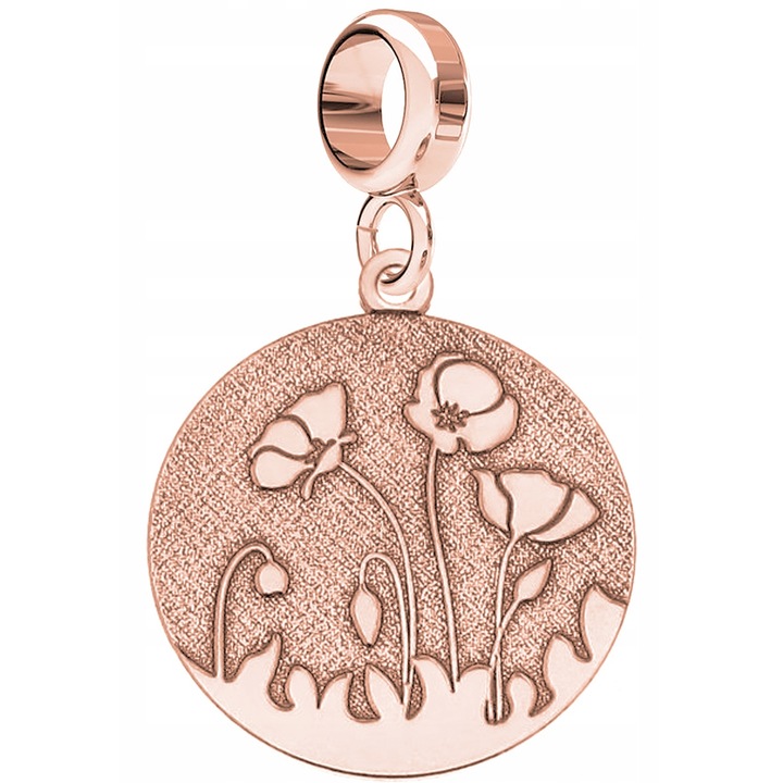 Talisman, Larezo, Medál, Pipacs Charm, 925 Ezüst 18K Rózsa Aranyozott, Hossz: 3 cm, Különböző Motívum, Cirkónia, Nőknek, Arany, Szett Ékszerdobozzal, Arany