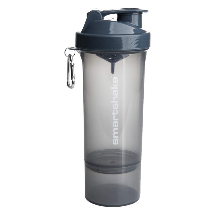 Shaker inteligent SmartShake 2Go Slim, gri furtunos, 500 ml
