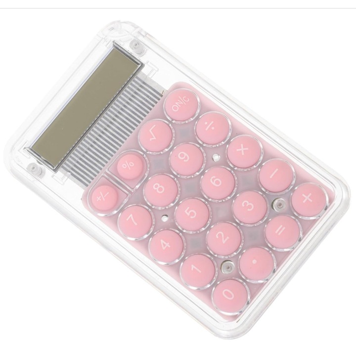 Mini calculator OMGift, compact, silentios, roz