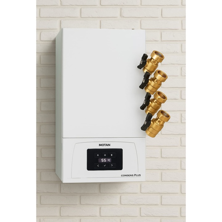 Centrala termica pe gaz in condensare Motan Condens KPlus C38GC20 cu robineti bronz cadou, fara kit evacuare