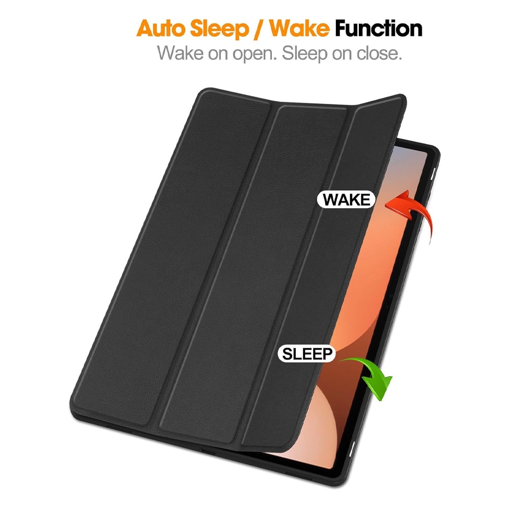 Husa Tableta din piele PU pentru Samsung Galaxy Tab S10 Ultra (14.6 inch), Protectie Completa 360, Interior Catifea, Functie de Stand, Display Protejat, Smart Cover, Colturi Anti-Soc, Negru