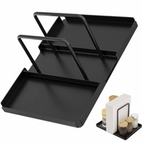 Suport servetel SINBINTA, organizator condimente, aluminiu, negru, 23x16.5x10.4cm