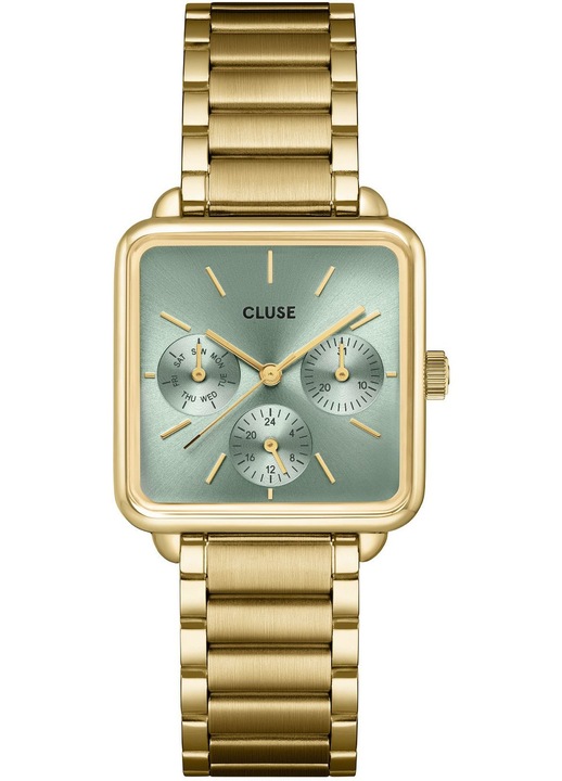 Ceas pentru femei, Cluse VH63 TYPE S TMI, Quartz, Auriu/Verde, Inox, 5ATM