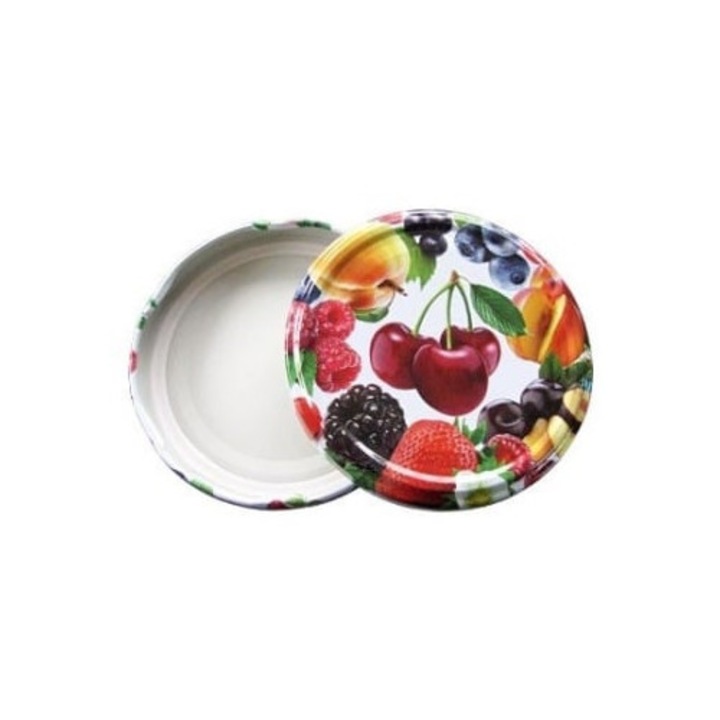 Capac pentru Borcan 720 ml model cu fructe pe fundal alb– Diametru 82 mm, pachet 50 bucati