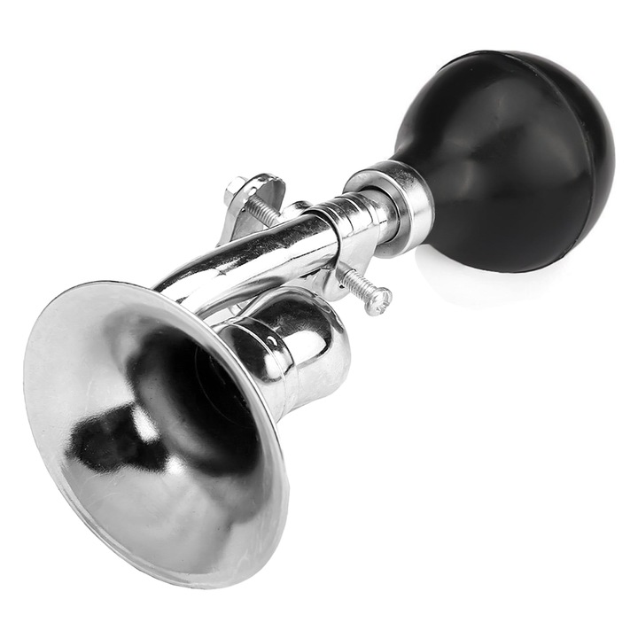 Retro trombita típusú biciklikürt - vintage fém kürt gyerekeknek, járművekhez, robogókhoz, golfkocsikhoz és kerékpárokhoz