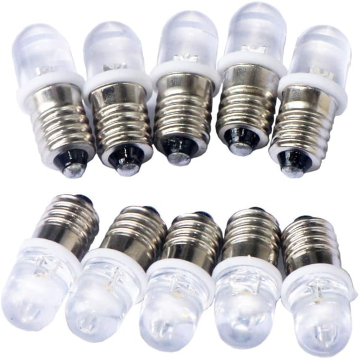 Set 10 becuri LED E10 12V alb cald 28x10mm