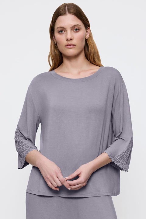 Triumph, Рокля тип пижама с овално деколте, Светло сив