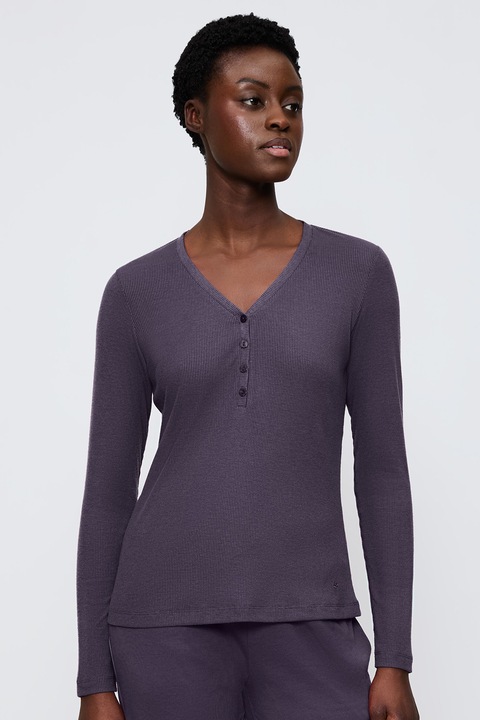 Triumph, Горна шпиц пижама с цепка с копчета, Tъмносив