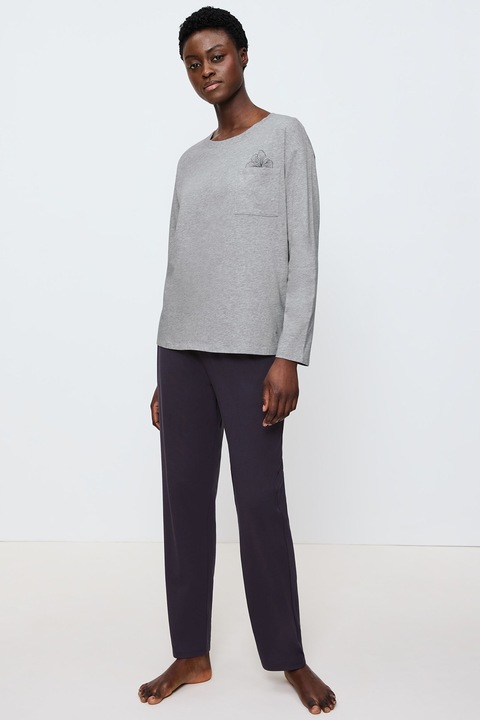 Triumph, Дълга свободна памучна пижама, Светло сив