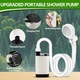 Dus portabil pentru camping, Rqiurpn, 6000 mAh, cu cablu USB si cap de dus electric pentru exterior, 4 moduri de pulverizare, rezistent la apa IPX7, ideal pentru calatorii si camping, alb