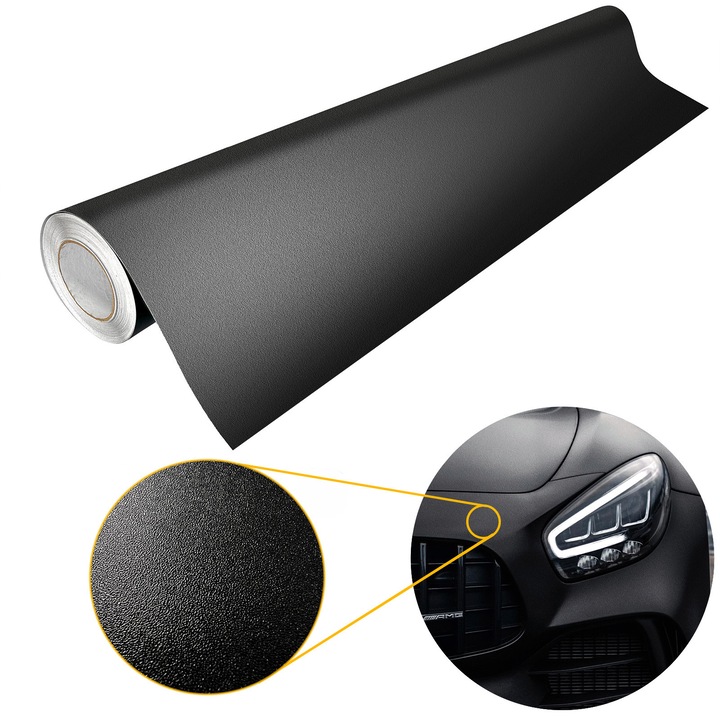 Furnir pentru restaurarea mobilei, structurala, vanzare la metru, 150 x 100 cm, DecoMeister®, Model Negru, FT001-150-0100