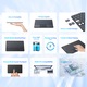 Tastatura Bluetooth cu Touchpad, Blackview K1, Compatibil cu Android/iOS/Windows, Slim Ergonomic Design, ABS, Wireless, telefon, tableta, PC, Portabila, Baterie Reincarcabila, Negru