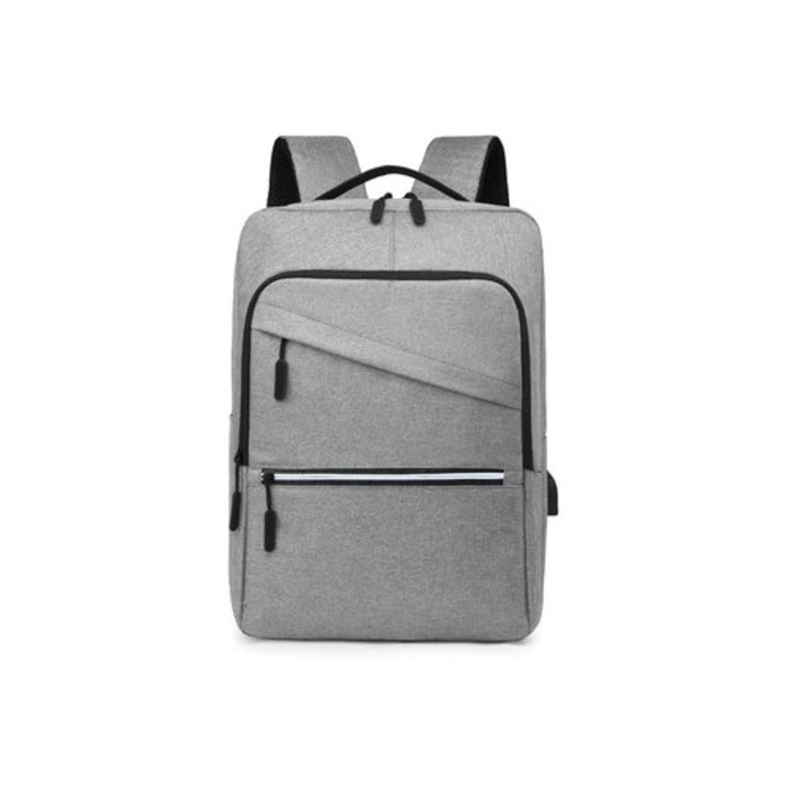 Rucsac Profesional 15.6" Gri - Cu Sistem de Incarcare USB, Compartimente Smart, Material Rezistent la Uzura