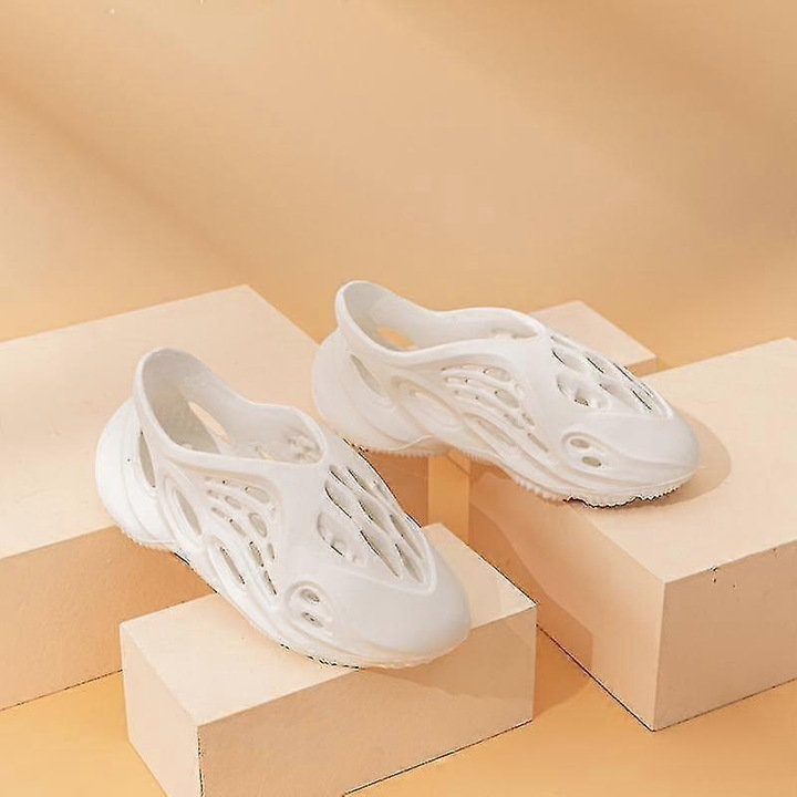 Papuci unisex, exterior-interior, alb, material EVA