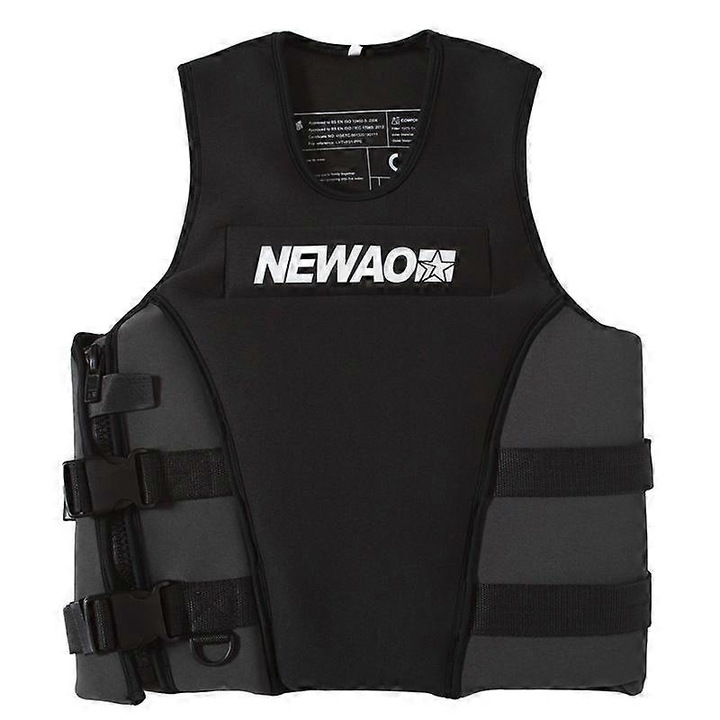 Mentőmellény felnőtteknek, Newao, fekete, S-4XL