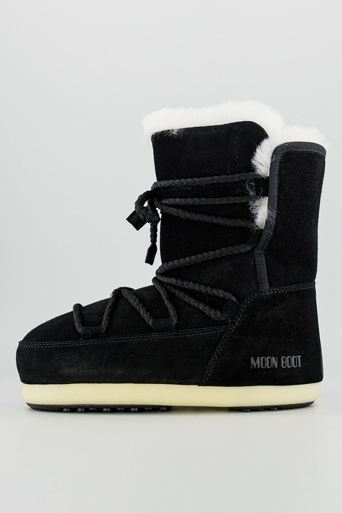Moon Boot, Apreschiuri scurte din piele intoarsa, Negru