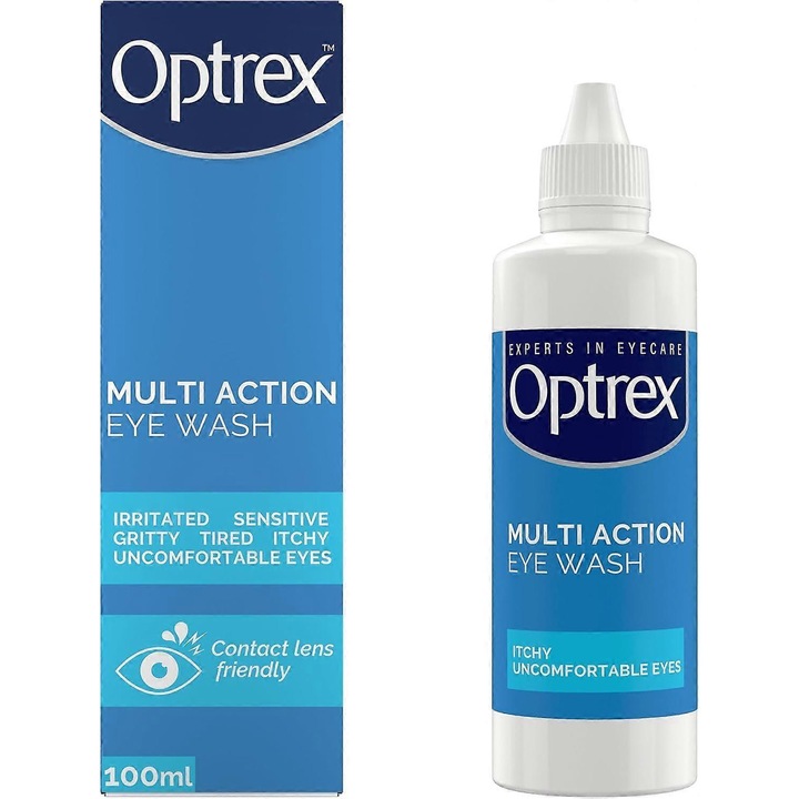 Set 3x solutie de spalare a ochilor Optrex Multi Action 100ml, curata, revitalizeaza, transparent
