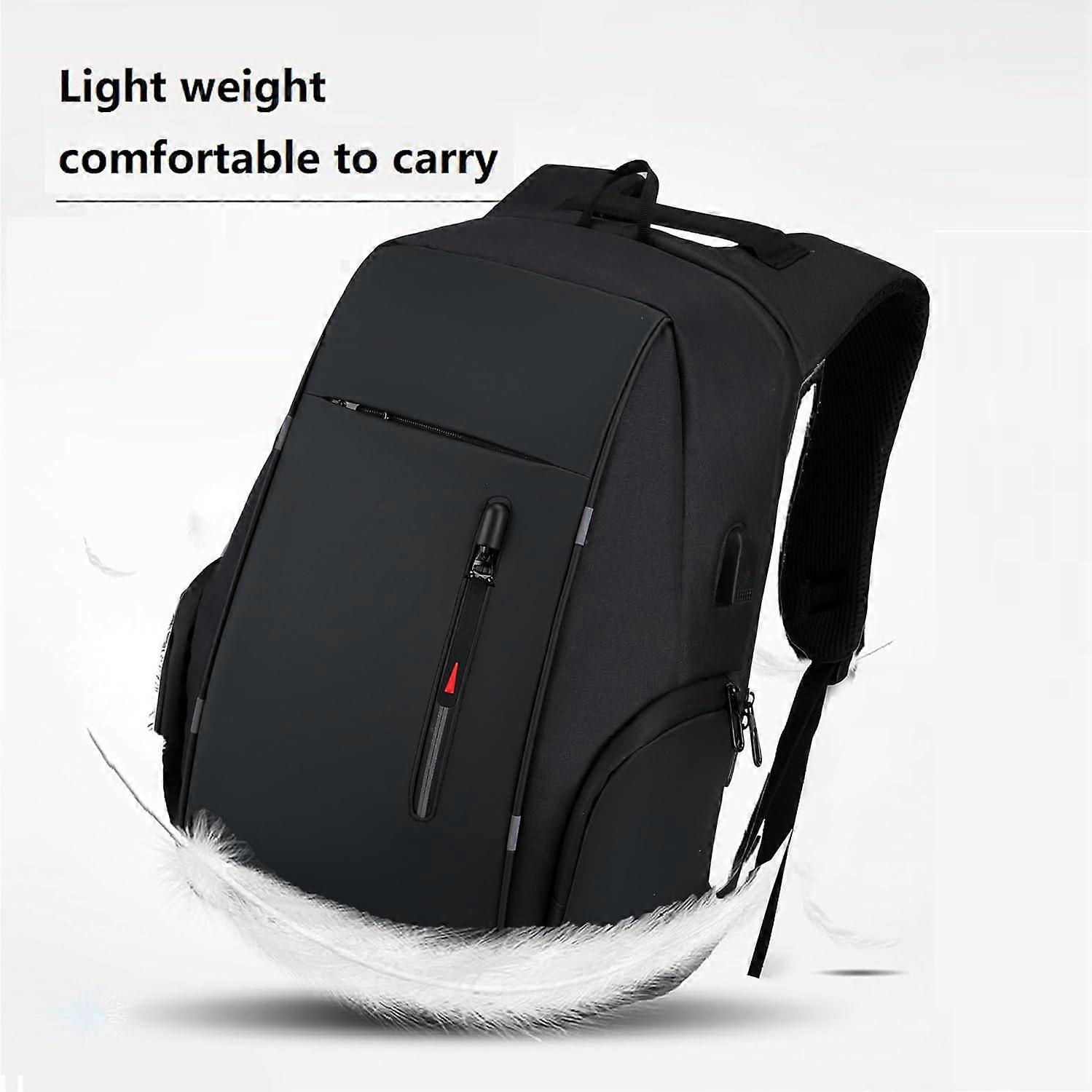Rucsac laptop 17.3 inch, negru, impermeabil, cu port USB, pentru birou si calatorii