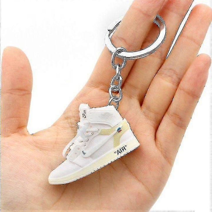 3Dsneaker kulcstartó, mini kosárlabdacipő, PVC, 5x2x2cm, 2 darabos szett