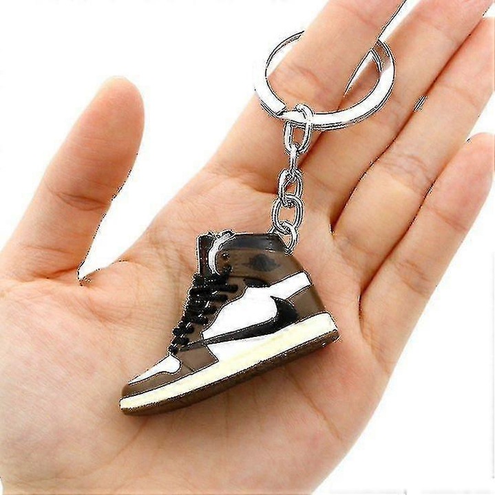 3Dsneaker kulcstartó, mini kosárlabdacipő, PVC, 5x2x2cm, 2 darabos szett