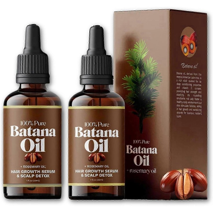2 db-os Batana és Rozmaring Illóolaj Készlet Hajápoláshoz, 30ml, többszínű