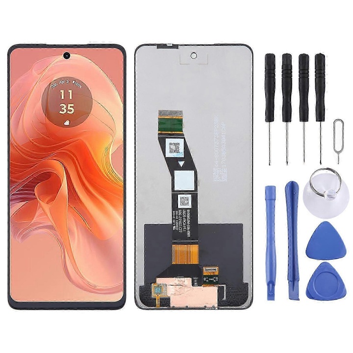 LCD екран с дигитайзер за Motorola Moto G04, пълен комплект, 5.5 инча, черен