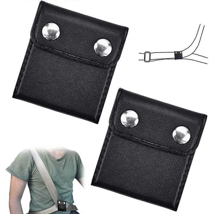 Set 2 Clips Universale pentru Centura de Siguranta, Accesorii Auto, Dimensiune Mica, Material PU, Usor de Instalare