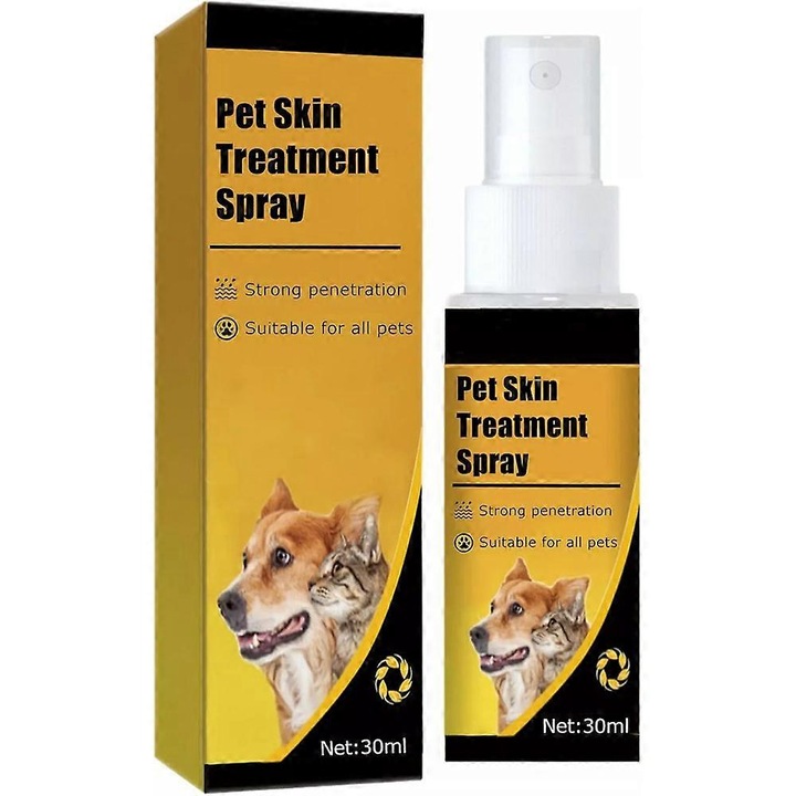 Spray pentru ingrijirea pielii animale, pentru caini si pisici, solutie anti-mancarime, fara iritatii