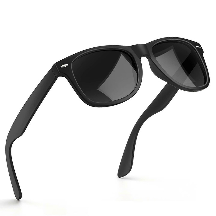 Ochelari de soare barbati, negru, lentile polarizate, 148x53x41mm