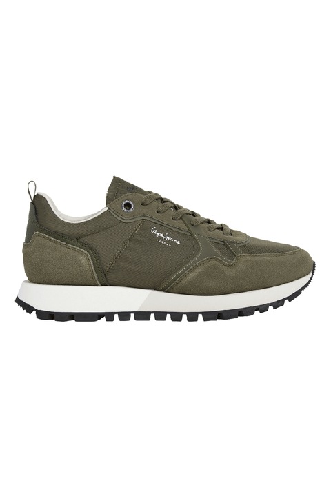 Pepe Jeans London, Telitalpú sneaker nyersbőr betétekkel, Khaki