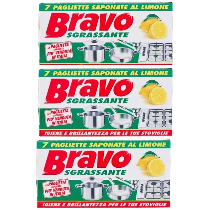 Pachet 3 X Bureti de vase cu detergent, BRAVO Sgrassante, 7bucati