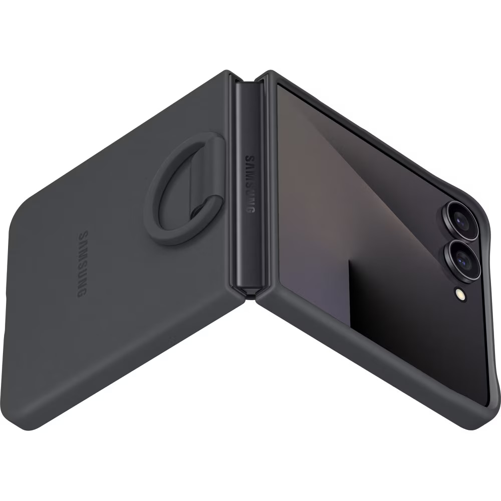 Husa de protectie Samsung Ring Silicone Case pentru Galaxy Flip7, Black
