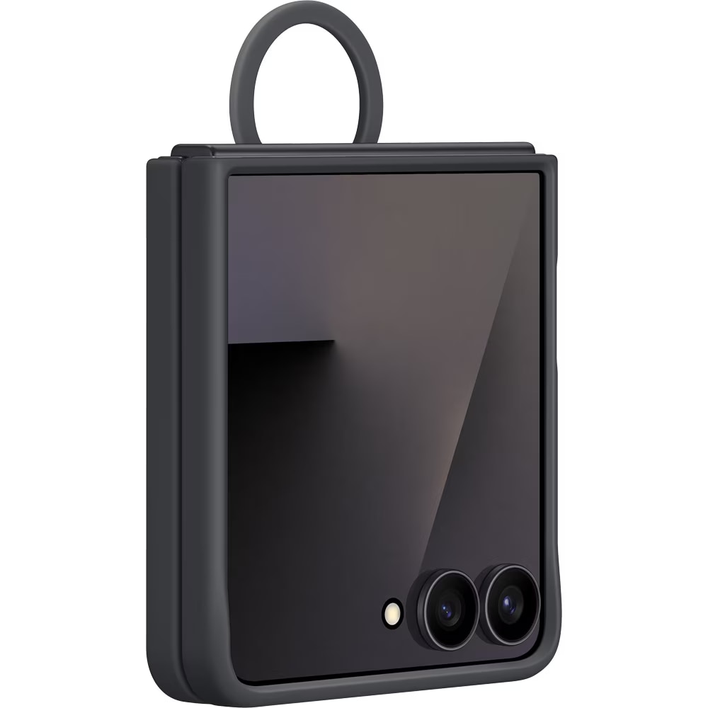Husa de protectie Samsung Ring Silicone Case pentru Galaxy Flip7, Black