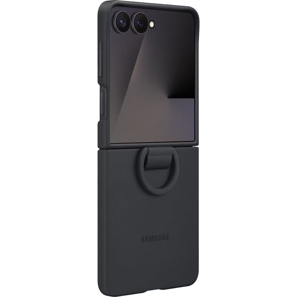 Husa de protectie Samsung Ring Silicone Case pentru Galaxy Flip7, Black
