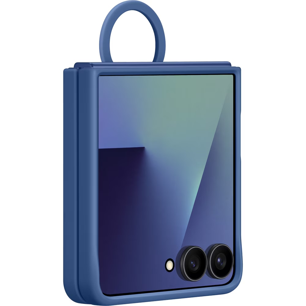 Husa de protectie Samsung Ring Silicone Case pentru Galaxy Flip7, Blue