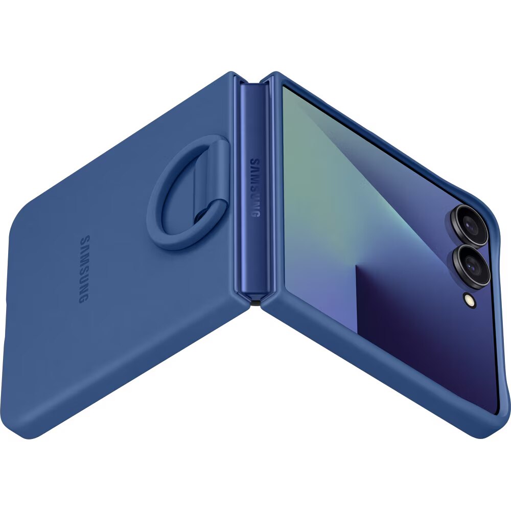 Husa de protectie Samsung Ring Silicone Case pentru Galaxy Flip7, Blue