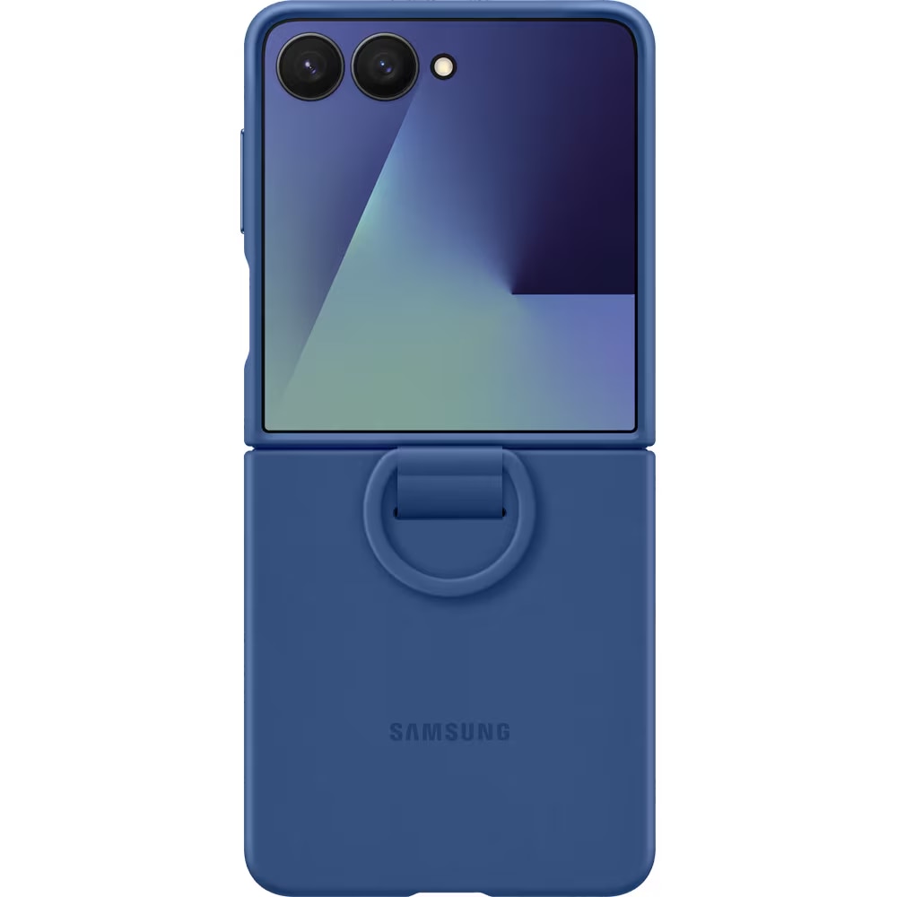 Husa de protectie Samsung Ring Silicone Case pentru Galaxy Flip7, Blue