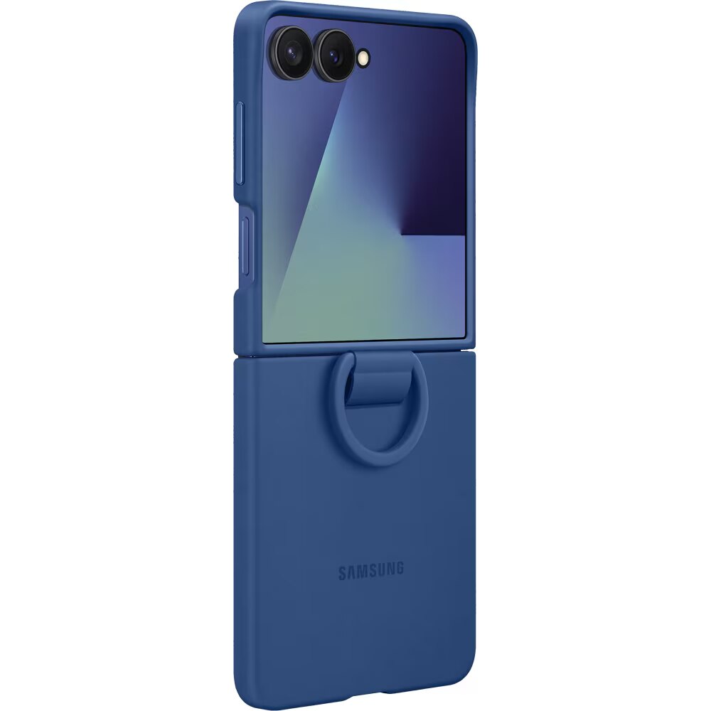 Husa de protectie Samsung Ring Silicone Case pentru Galaxy Flip7, Blue