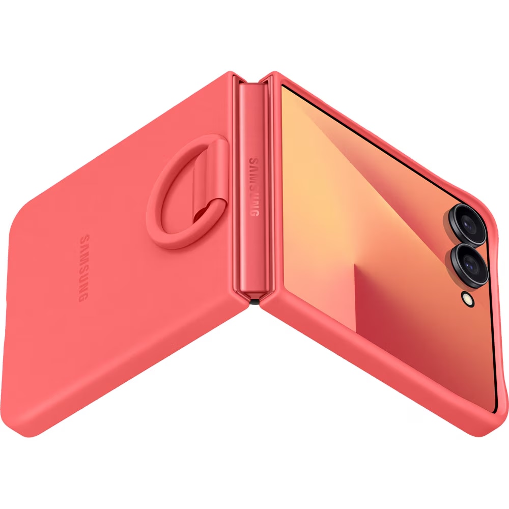 Husa de protectie Samsung Ring Silicone Case pentru Galaxy Flip7, Red
