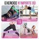 Fitnesz gumiszalag készlet, Rqiurpn, 3 ellenállási szint, csúszásmentes, jógához és pilateshez, többszínű, 3 darabos