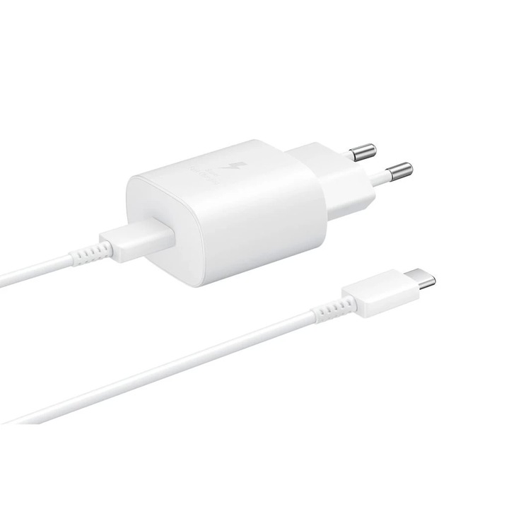 EP-TA800XWE Samsung 25W utazó töltő USB-C adatkábel fehér