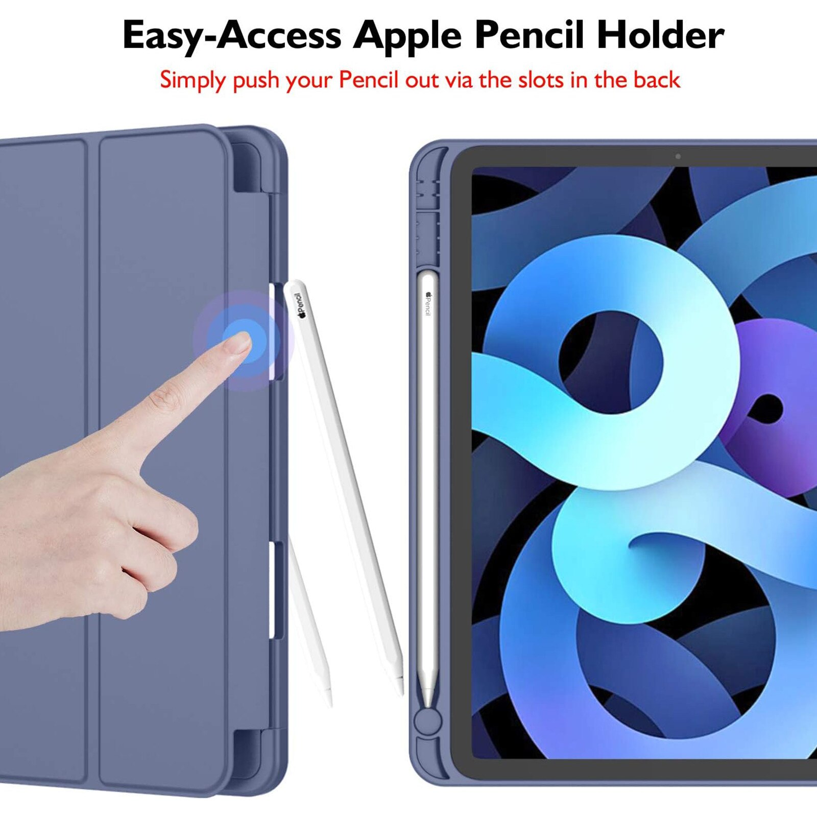 Husa pentru tableta AYSTOAYS®, compatibila cu iPad10 10.9 inch 2022, cu tava pentru stilouri, Tip carte, Silicon, cu functie auto wake/sleep, Mov