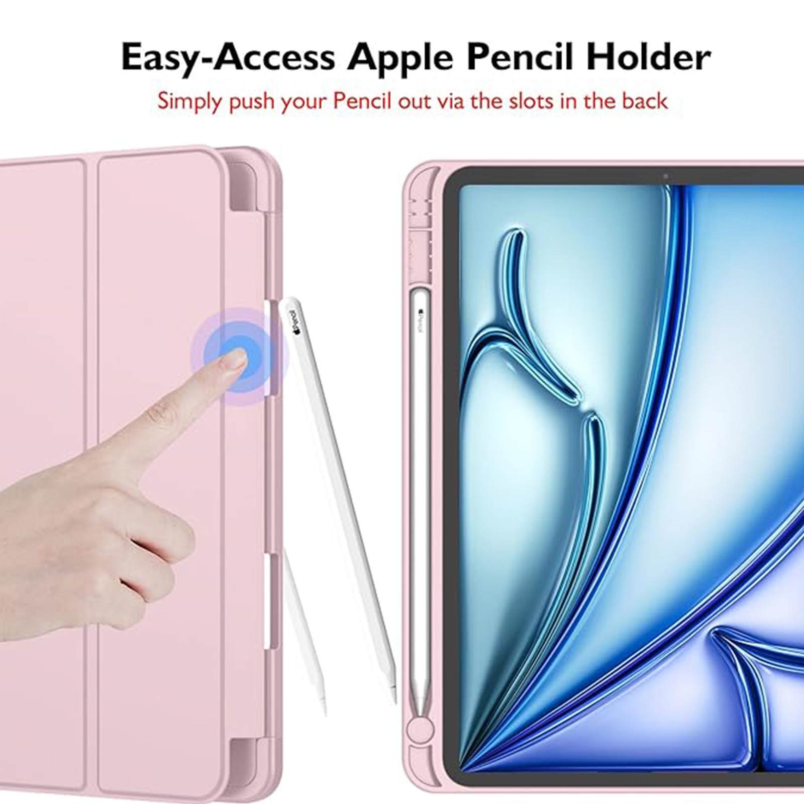 Husa pentru tableta AYSTOAYS®, compatibila cu iPad10 10.9 inch 2022, cu tava pentru stilouri, Tip carte, Silicon, cu functie auto wake/sleep, Roz