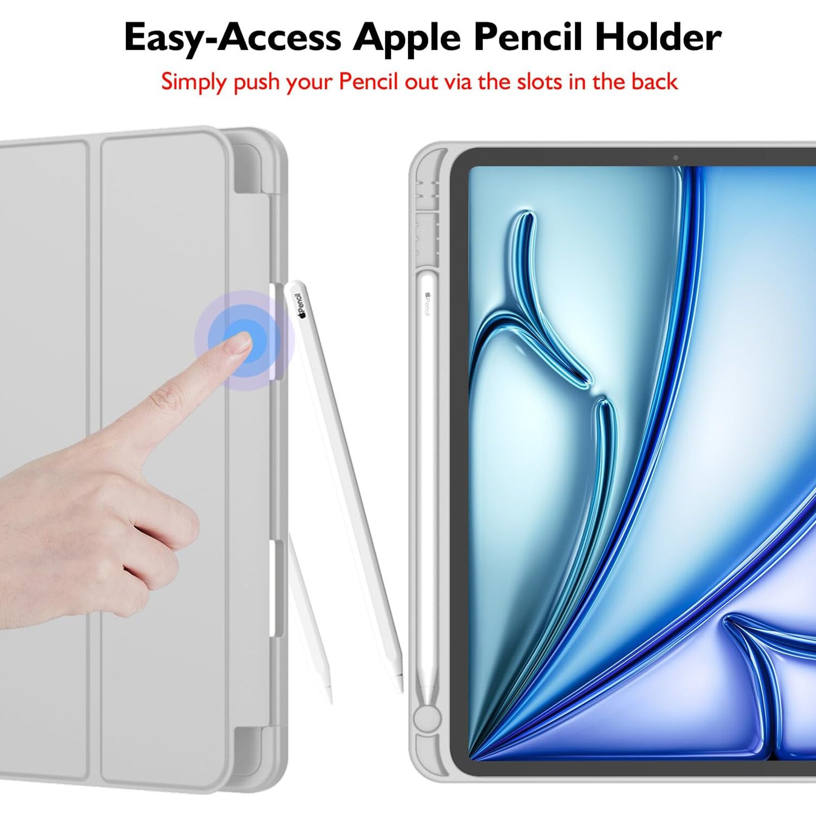 Husa pentru tableta AYSTOAYS®, compatibila cu iPad10 10.9 inch 2022, cu tava pentru stilouri, Tip carte, Silicon, cu functie auto wake/sleep, Gri