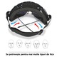 Ochelari antiventos pentru motociclete, ochelari de schi, ABS, reglabil, cadra alba, punct negru + lentile transparente