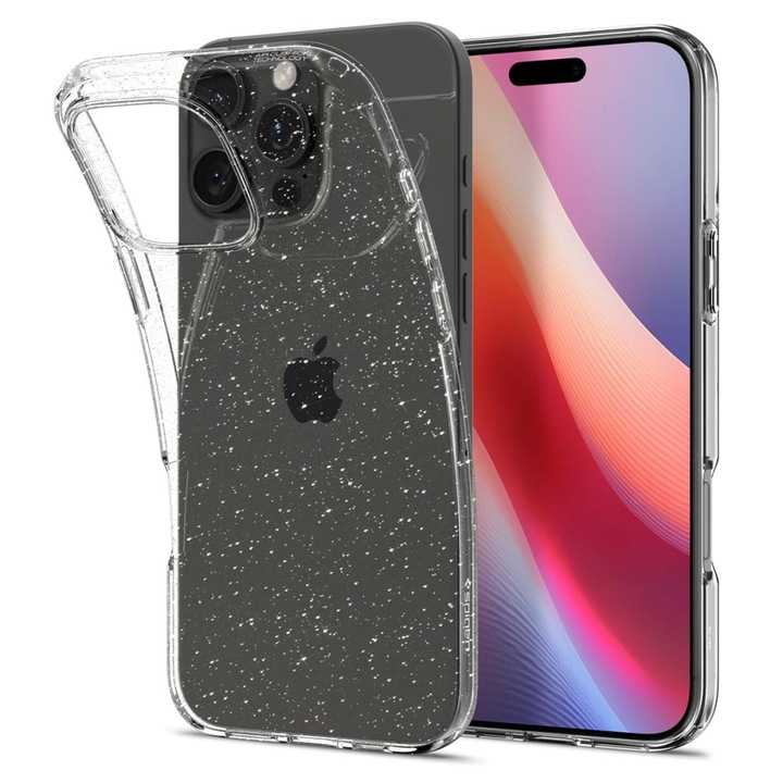 iPhone 16 Pro tokok – Spigen Liquid Crystal Glitter – Crystal Quartz