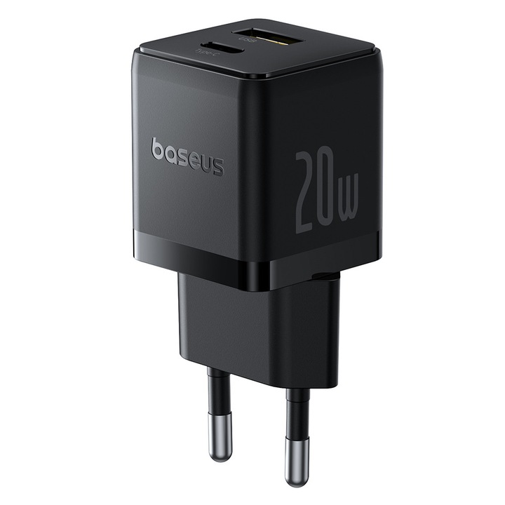 Incarcator de retea Baseus P10111608113-00, port USB-C, 2E+1 W, culoare Negru